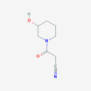 molecular formula C8H12N2O2 B1464482 3-(3-Hydroxypiperidin-1-yl)-3-oxopropanenitrile CAS No. 1308083-97-7