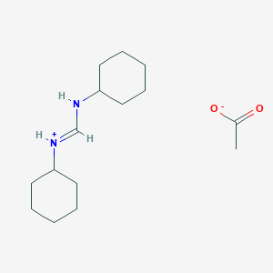 molecular formula C15H28N2O2 B14644852 N,N'-Dicyclohexylformamidinium acetate CAS No. 55152-80-2