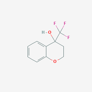 molecular formula C10H9F3O2 B1464486 4-(trifluoromethyl)-3,4-dihydro-2H-1-benzopyran-4-ol CAS No. 1249745-98-9