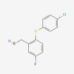 molecular formula C13H10ClFOS B14644895 {2-[(4-Chlorophenyl)sulfanyl]-5-fluorophenyl}methanol CAS No. 56096-92-5