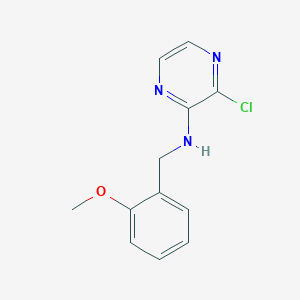 molecular formula C12H12ClN3O B1464490 3-chloro-N-[(2-methoxyphenyl)methyl]pyrazin-2-amine CAS No. 1281718-61-3