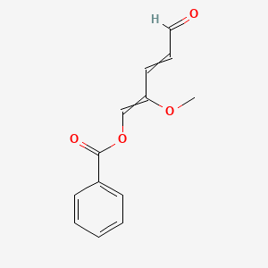 molecular formula C13H12O4 B14644914 2-Methoxy-5-oxopenta-1,3-dien-1-yl benzoate CAS No. 55546-51-5