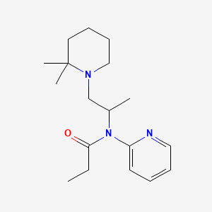 molecular formula C18H29N3O B14644938 N-(2-(2,2-Dimethyl-1-piperidinyl)-1-methylethyl)-N-2-pyridinylpropanamide CAS No. 54152-83-9