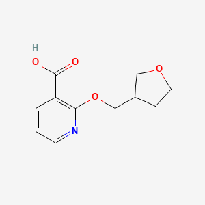 molecular formula C11H13NO4 B1464499 2-((Tetrahydrofuran-3-yl)methoxy)nicotinic acid CAS No. 1250774-51-6