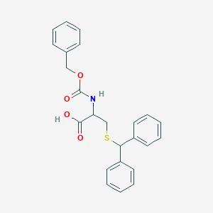 molecular formula C24H23NO4S B14645046 3-Benzhydrylsulfanyl-2-(phenylmethoxycarbonylamino)propanoic acid CAS No. 53957-20-3