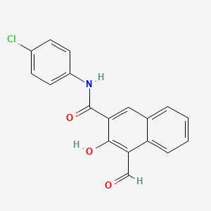 molecular formula C18H12ClNO3 B14645143 N-(4-Chlorophenyl)-4-formyl-3-hydroxynaphthalene-2-carboxamide CAS No. 52084-82-9