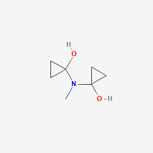molecular formula C7H13NO2 B14645222 Cyclopropanol, 1,1'-(methylimino)bis- CAS No. 55056-07-0