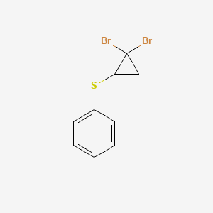 molecular formula C9H8Br2S B14645256 Benzene, [(2,2-dibromocyclopropyl)thio]- CAS No. 54061-23-3