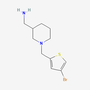 {1-[(4-Bromothiophen-2-yl)methyl]piperidin-3-yl}methanamine