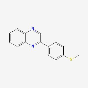 molecular formula C15H12N2S B14645459 Quinoxaline, 2-(4-(methylthio)phenyl)- CAS No. 53066-80-1