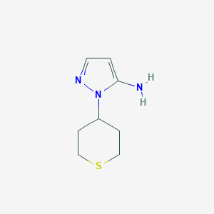 molecular formula C8H13N3S B1464547 1-(tetrahydro-2H-thiopyran-4-yl)-1H-pyrazol-5-amine CAS No. 1249031-61-5
