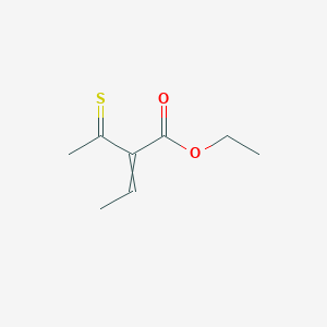 molecular formula C8H12O2S B14645519 Ethyl 2-ethanethioylbut-2-enoate CAS No. 56288-78-9