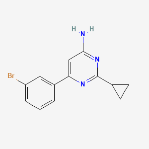 molecular formula C13H12BrN3 B1464555 6-(3-Bromophenyl)-2-cyclopropylpyrimidin-4-amine CAS No. 1291412-30-0