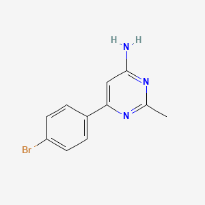 molecular formula C11H10BrN3 B1464556 6-(4-Bromophenyl)-2-methylpyrimidin-4-amine CAS No. 1249060-72-7