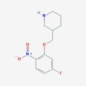 molecular formula C12H15FN2O3 B1464561 3-[(5-Fluoro-2-nitrophenoxy)methyl]piperidine CAS No. 1281784-50-6