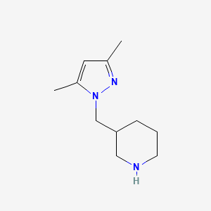 molecular formula C11H19N3 B1464570 3-((3,5-dimethyl-1H-pyrazol-1-yl)methyl)piperidine CAS No. 1211495-48-5