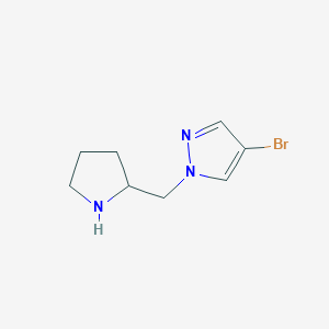 molecular formula C8H12BrN3 B1464572 4-bromo-1-(pyrrolidin-2-ylmethyl)-1H-pyrazole CAS No. 1248903-83-4