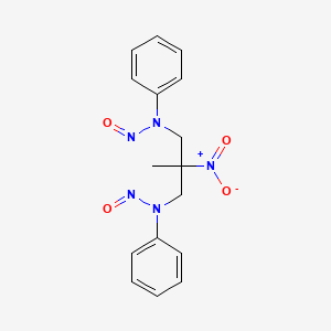 molecular formula C16H17N5O4 B14645762 N-[2-methyl-2-nitro-3-(N-nitrosoanilino)propyl]-N-phenylnitrous amide CAS No. 52768-05-5