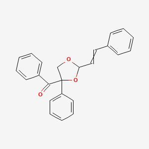 molecular formula C24H20O3 B14645791 Phenyl[4-phenyl-2-(2-phenylethenyl)-1,3-dioxolan-4-yl]methanone CAS No. 54951-48-3