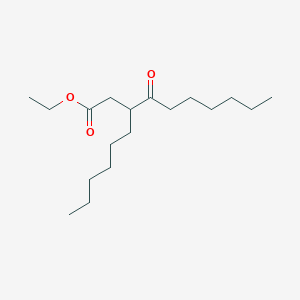molecular formula C18H34O3 B14645804 Ethyl 3-hexyl-4-oxodecanoate CAS No. 51916-53-1