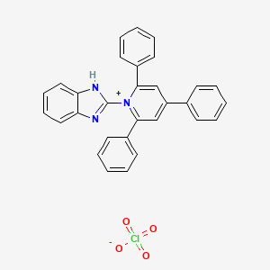 molecular formula C30H22ClN3O4 B14645814 Pyridinium, 1-(1H-benzimidazol-2-yl)-2,4,6-triphenyl-, perchlorate CAS No. 54231-71-9