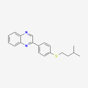 molecular formula C19H20N2S B14645833 Quinoxaline, 2-(4-((3-methylbutyl)thio)phenyl)- CAS No. 53066-83-4