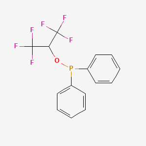 molecular formula C15H11F6OP B14645923 Phosphinous acid, diphenyl-, 2,2,2-trifluoro-1-(trifluoromethyl)ethyl ester CAS No. 53772-43-3