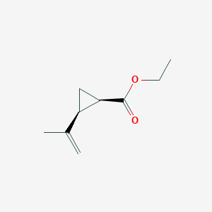 molecular formula C9H14O2 B14646023 Cyclopropanecarboxylic acid, 2-(1-methylethenyl)-, ethyl ester, cis- CAS No. 52390-22-4