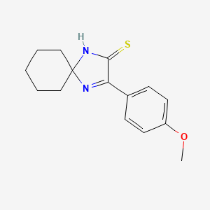 molecular formula C15H18N2OS B1464620 3-(4-甲氧基苯基)-1,4-二氮杂螺[4.5]癸-3-烯-2-硫酮 CAS No. 52546-93-7