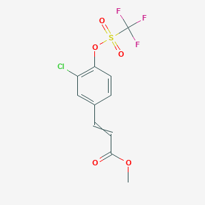molecular formula C11H8ClF3O5S B1464627 methyl (2E)-3-{3-chloro-4-[(trifluoromethane)sulfonyloxy]phenyl}prop-2-enoate CAS No. 862651-06-7