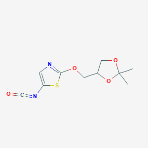molecular formula C10H12N2O4S B14646325 2-[(2,2-Dimethyl-1,3-dioxolan-4-yl)methoxy]-5-isocyanato-1,3-thiazole CAS No. 54086-18-9