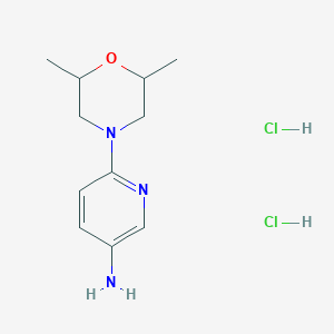 molecular formula C11H19Cl2N3O B1464644 6-(2,6-Dimethylmorpholin-4-yl)pyridin-3-amine dihydrochloride CAS No. 1803586-69-7