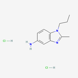 molecular formula C11H17Cl2N3 B1464648 2-Methyl-1-propyl-1H-benzimidazol-5-amine dihydrochloride CAS No. 1255718-01-4
