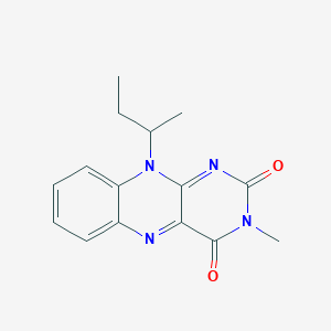 molecular formula C15H16N4O2 B14646484 Benzo[g]pteridine-2,4(3H,10H)-dione, 3-methyl-10-(1-methylpropyl)- CAS No. 55499-95-1