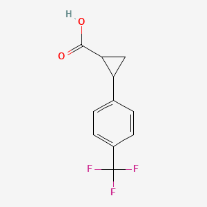 molecular formula C11H9F3O2 B1464649 2-[4-(Trifluoromethyl)phenyl]cyclopropanecarboxylic acid CAS No. 2262-03-5