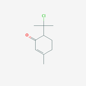 molecular formula C10H15ClO B14646505 6-(2-Chloropropan-2-yl)-3-methylcyclohex-2-en-1-one CAS No. 56001-54-8