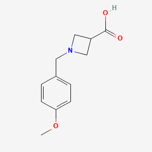 molecular formula C12H15NO3 B1464656 1-(4-Methoxybenzyl)azetidine-3-carboxylic acid CAS No. 1127402-49-6