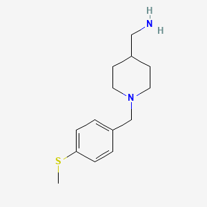 molecular formula C14H22N2S B1464662 (1-{[4-(Methylsulfanyl)phenyl]methyl}piperidin-4-yl)methanamine CAS No. 1284301-89-8