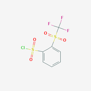 molecular formula C7H4ClF3O4S2 B1464665 2-Trifluoromethanesulfonylbenzene-1-sulfonyl chloride CAS No. 77797-87-6