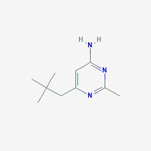 molecular formula C10H17N3 B1464669 6-(2,2-Dimethylpropyl)-2-methylpyrimidin-4-amine CAS No. 1248675-29-7