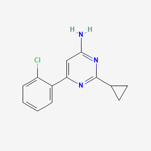 molecular formula C13H12ClN3 B1464670 6-(2-Chlorophenyl)-2-cyclopropylpyrimidin-4-amine CAS No. 1304559-05-4