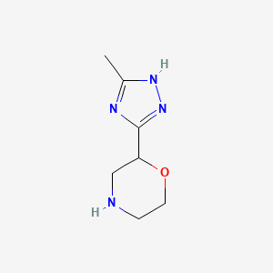 molecular formula C7H12N4O B1464675 2-(3-methyl-1H-1,2,4-triazol-5-yl)morpholine CAS No. 1249510-08-4