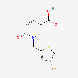 molecular formula C11H8BrNO3S B1464680 1-[(4-Bromothiophen-2-yl)methyl]-6-oxo-1,6-dihydropyridine-3-carboxylic acid CAS No. 1291547-64-2