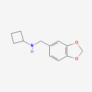 molecular formula C12H15NO2 B1464681 N-[(2H-1,3-benzodioxol-5-yl)methyl]cyclobutanamine CAS No. 1249925-95-8