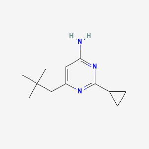 molecular formula C12H19N3 B1464683 2-环丙基-6-(2,2-二甲基丙基)嘧啶-4-胺 CAS No. 1249938-47-3