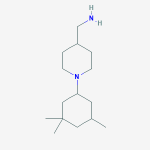molecular formula C15H30N2 B1464686 [1-(3,3,5-Trimethylcyclohexyl)piperidin-4-yl]methanamine CAS No. 1281476-72-9