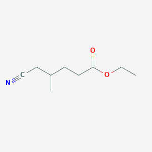 molecular formula C9H15NO2 B14646989 Ethyl 5-cyano-4-methylpentanoate CAS No. 52162-21-7