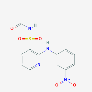 molecular formula C13H12N4O5S B14646995 Acetamide, N-[[2-[(3-nitrophenyl)amino]-3-pyridinyl]sulfonyl]- CAS No. 55842-01-8