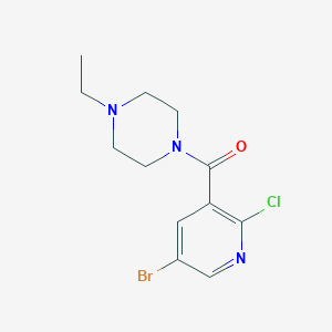 molecular formula C12H15BrClN3O B1464701 (5-Bromo-2-chloro-pyridin-3-yl)-(4-ethyl-piperazin-1-yl)-methanone CAS No. 1458679-34-9
