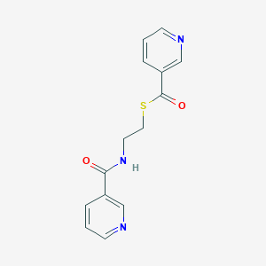 molecular formula C14H13N3O2S B14647113 S-{2-[(Pyridine-3-carbonyl)amino]ethyl} pyridine-3-carbothioate CAS No. 51991-25-4